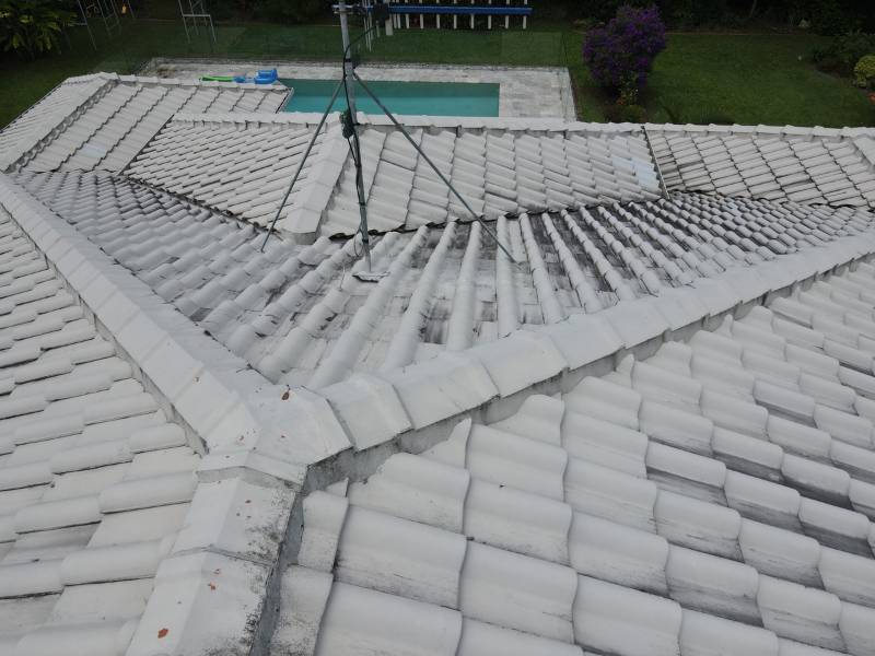 Tile Roof Painting - before